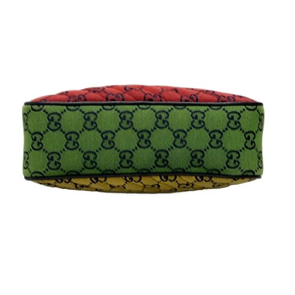 Auth GUCCI GG Marmont, GG 447632 Red Navy Multi Jacquard Leather Shoulder Bag - Picture 8 of 16